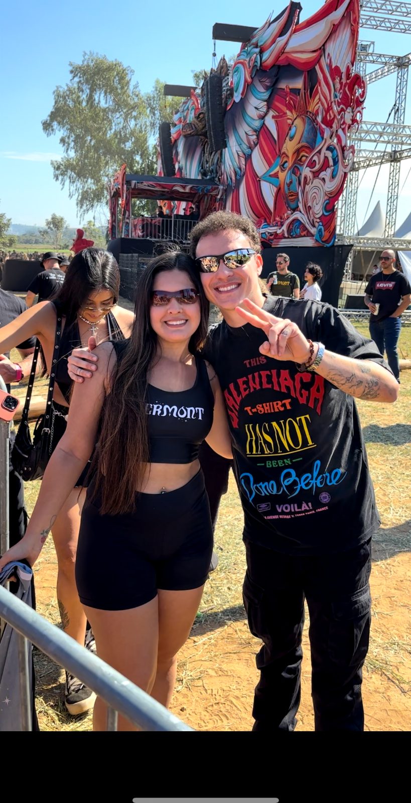 Vermont com fã no festival